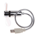 USB Mini Flexible Time Clock Fan with LED Light - Cool Gadget Adjustable