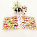 5pcs Satin Clothes Hangers Coat Hanger Soft Flowery Calico Padded Random Sent
