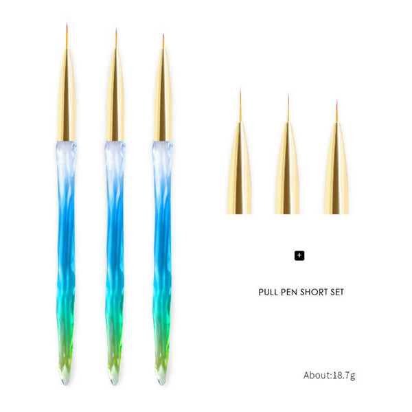 3pcs/Set Nail Liner Pens UV Gel Manicure Tips Painting Drawing Brushes (1)