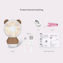 Cartoon Bear Mini Battery Powered USB Charging Hand Fan Suitable for Office