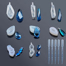 8 Pcs Clear Jewelry Silicone Molds And 5 Pcs Plastic Droppers, Jewelry Resi