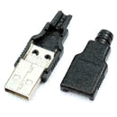 Type A Male USB 4 Pin Plug Socket Connector With Black Plastic Cover Gift E X9P1