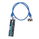 PCI-E to PCI Express 16x Extender Riser Card, + 4Pin,6Pin,SATA 15Pin(3 in 1)