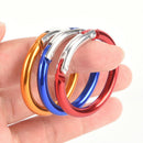 6Pcs Aluminum Alloy Clip Hanging Buckle Circle Round Carabiner Hook Keychain 3C