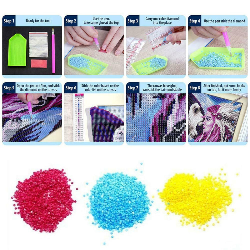 5D DIY Full Drill Square Diamond Painting Tiger Cross Stitch Embroidery Kit