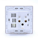 Wall Electrical 10A Universal Plug Faceplate Socket Double 2 USB Outlets Po