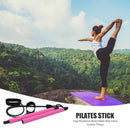 Yoga Resistance Band Pilates Stick Home Workout Fitness Equipment (Pink) A
