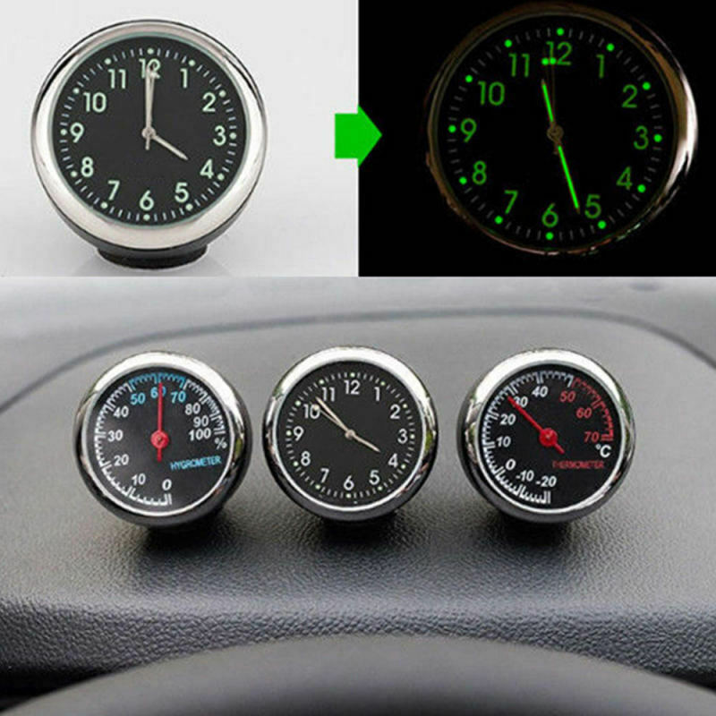 Car Dashboard luminous Quartz Digital Clock Thermometer Hygrometer Orname MRR