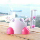 Cute Kids Hourglass Toothbrush Holder Timer Three Minutes Smile Sand Timers J8O9