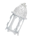 Glass Tealight Candle Holder Wrought Iron Lantern Home Wedding Decor White