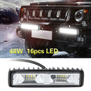 2PCS 48W 12V 16 LED Work Light Spot Beam Bar Car SUV Off-Road Driving Fog La OZ