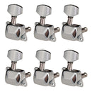 6 Pack of Semiclosed Guitar String Tuning Pegs All Right Guitar Machine Heads
