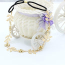 Korean Leaf Flower Headband Beauty Golden Alloy Hair Band Women Jewelry A