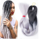 Dyeing Jumbo Braid Hair Extensions Ombre Synthetic Braiding Hair Dark Gray