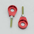 2x 12mm Motorcycle ATV Chain Adjuster Tensioner Block - Red