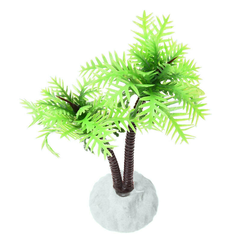 10cm Plastic Coconut Plant Ornament for Aquarium Fish Tank