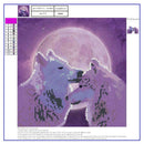 DIY Diamond Pink Wolfs Painting Cross Stitch Needlework Crafts Decoration