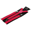 Rose-red Unisex Clip-on Suspenders Elastic Y-Shape Adjustable Braces V3H2