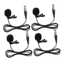 Set of 4 - Lavalier Lapel Microphone for Vloggers Reporter Tour Guide 4 Pin XLR