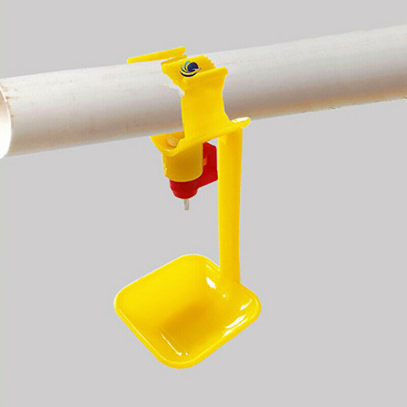 10Pcs Poultry Chicken Hanging Duck Drinking Water Nipple Drinker Feeder With Cup