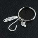 Fish Hook Metal Keychain Key Chain Ring Keyring 1 pcs Fashion Gifts for Dad