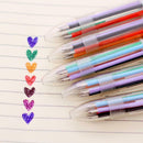 Novelty Multifunction 6 in 1 Colorful Ballpoint Pen Multicolor Stationery A
