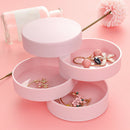 4 Layers Rotatable Jewelry Storage Box Plastic Cosmetic Container (Pink) A