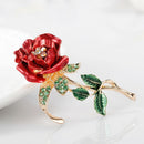 Fashion Brooch Pin Shiny Rhinestone Rose Flower Women Wedding Party Jewelry Del