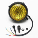 Dirt Bike Headlight Amber Light Lamp For  Bobber Chopper Black+Yellow