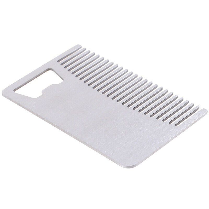 Portable Stainless Steel Beard Mustache Hair Beard Care Comb With Bottle Open 3C