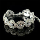 1* Elegant Women Crystal Rhinestone Infinity Bangle Bracelet Deluxe Jewelry Gift