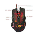 Wired Gaming Mouse 5500DPI 6-Button LED USB Optical Laptop Pro Gamer For PC X4G2