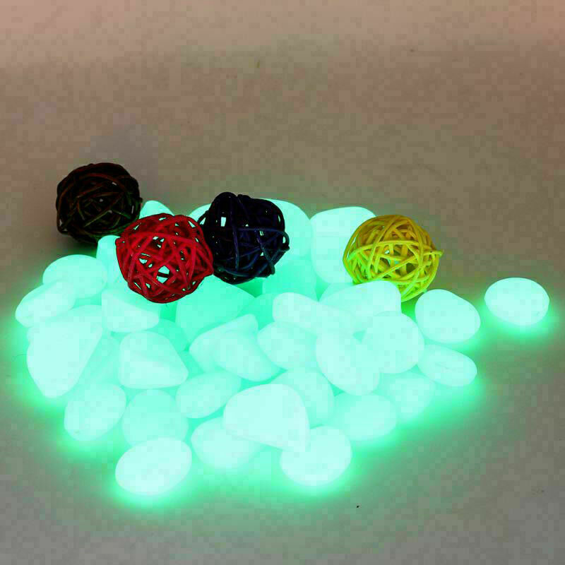 10X Glow In The Dark Colorful Fluorescent Stones Pebbles Aquarium Fish Tank I9S5
