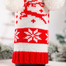 Christmas Knitted Red Wine Bottle Cover Bag Elk Snowflake Bottle Bag (01)