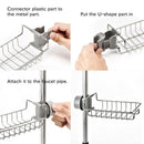 Sponge Holder, Adjustable Stainless Steel Faucet Mounted Sponge Holder For