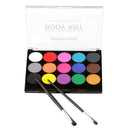2Pcs Make Up Face Paint 15 Colors Palette Halloween Fancy Body Face Painting