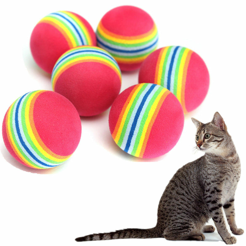 2Pcs Pet Small Dog Puppy Cat Colorful Soft Play Chew Treat Ball Activity Toys