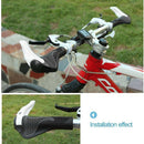 1Pair Ergonomic Rubber Bicycle Handlebar Grips w/ Aluminum Bar Ends (Ivory)