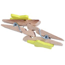 Star Pattern Card Photo Paper Spring Peg Mini Wooden Clip 20pcs Yellow Z8P6