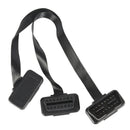 16Pin ELM327  Male To Dual Female Y Splitter Elbow Extension Cable Lead FT