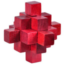 Wooden Red Nine Pass Lock Logic Puzzle Burr Puzzles Brain Teaser Intellectu F2U4