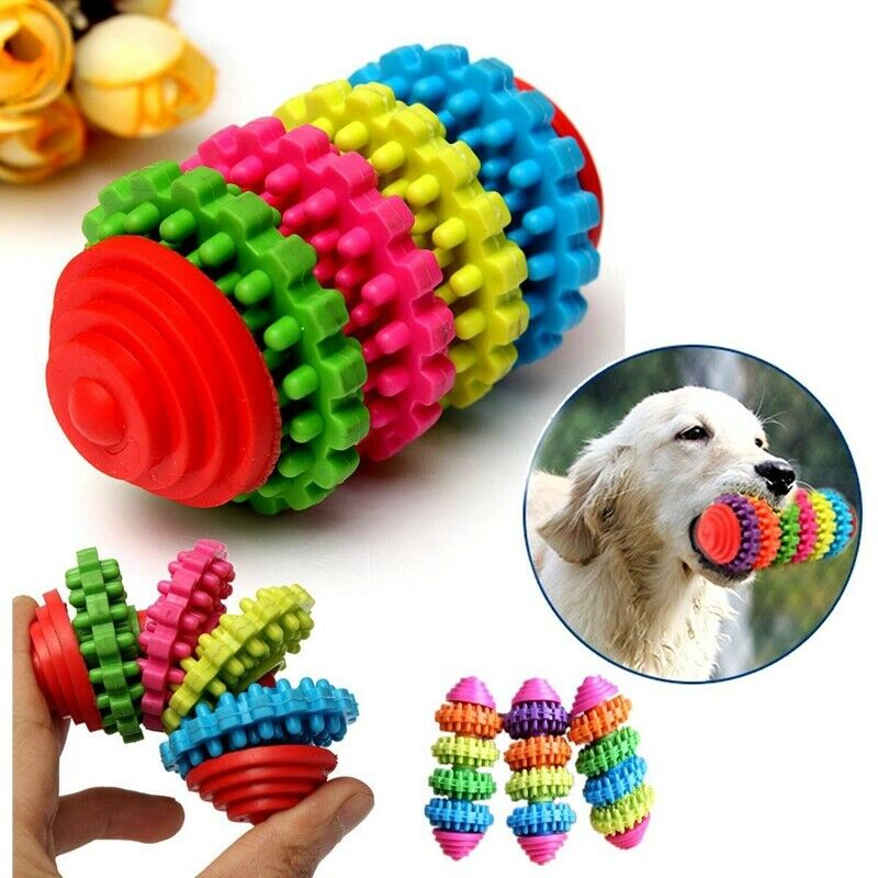 Colorful Rubber Pet Dog Puppy Dental Teething Healthy Teeth Gums Chew Play  Z3U4