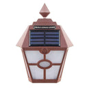 Retro Hex Solar LED Wall Lamp Waterproof Outdoor Garden Fence Light (Warm) A