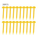 20pcs Yellow Plastic Spiral Camping Awning Tent Anchor Ground Stakes Peg KEG