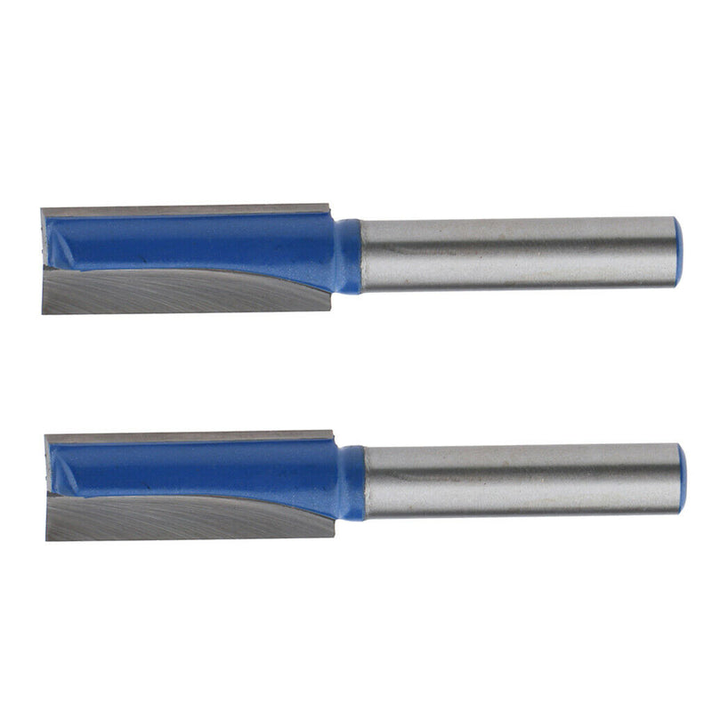 2pcs Woodworking Cutting Tools-1/4inch Shank Durable Router Bits Straight Blade
