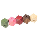30x Mixed Color Wooden Beads Geometric Beads for Crafts Jewelry Making 20mm
