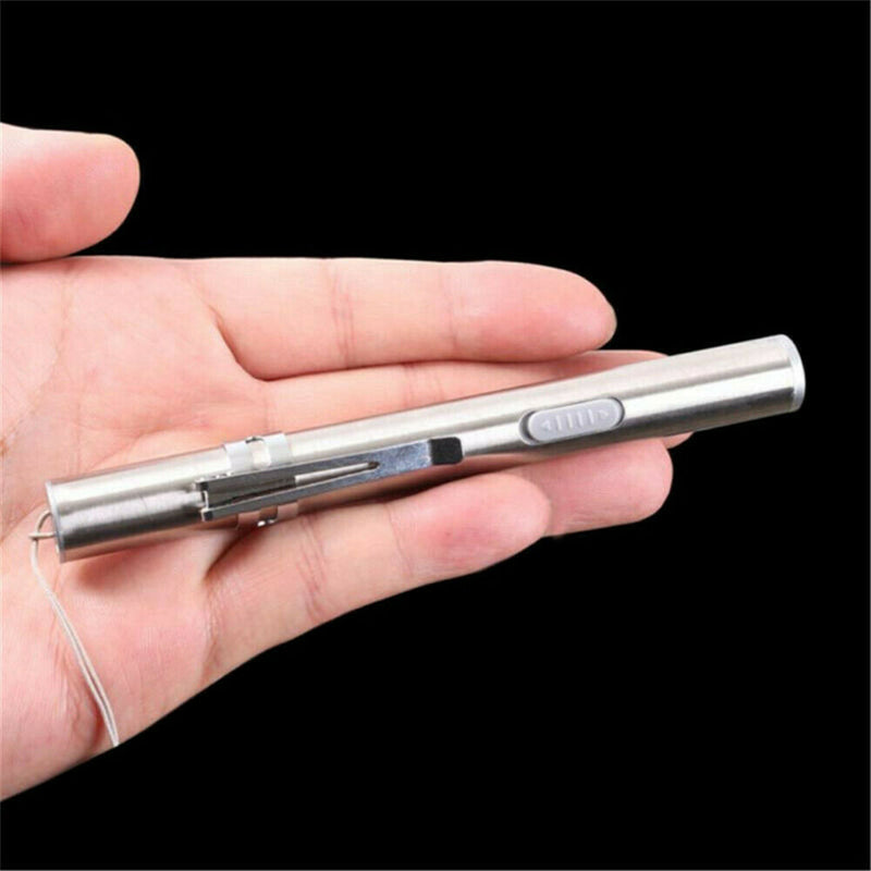 1*Waterproof Pocket LED Flashlight USB Rechargeable LED Torch Mini Penlight Lamp
