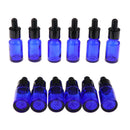 24pcs Blue Glass Bottle with Glass Dropper (5ml + 10ml) for
