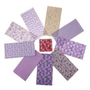 39pcs 10x10/25x25/50x50cm Cotton Fabric Pre-Cut Floral Printed Cloth Purple