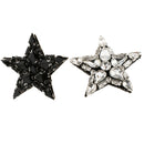 Star Glass Beaded Rhinestone Patch Embroidery Sew on Applique Clothes Decor